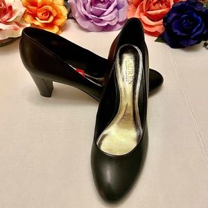 Lauren Ralph Lauren Women's HALA Classic Pump, Black, Leather, Size 8.5B, NWT